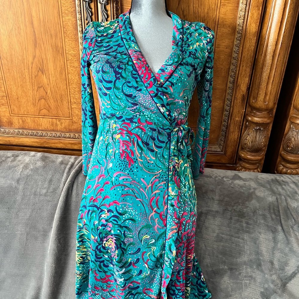 BCBG dress wrap xs blue